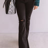 The Gabby Distressed High Waist Flare In Black Image - 1