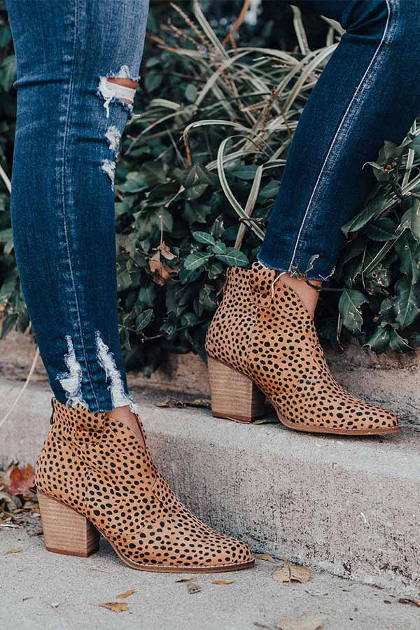 The Corey Faux Suede Cheetah Bootie Image - 4