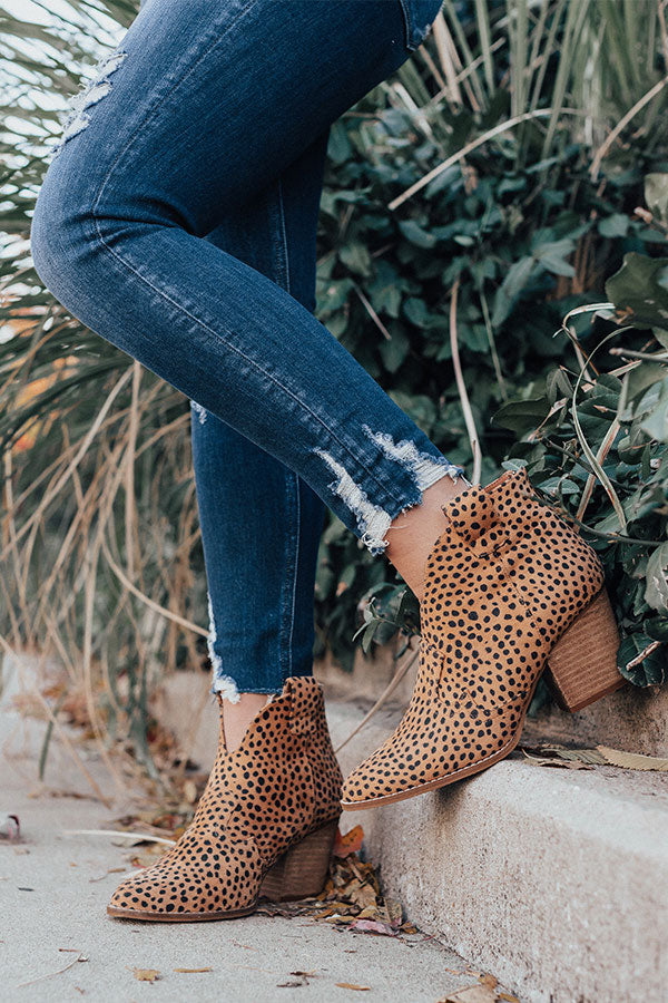 The Corey Faux Suede Cheetah Bootie Image - 3