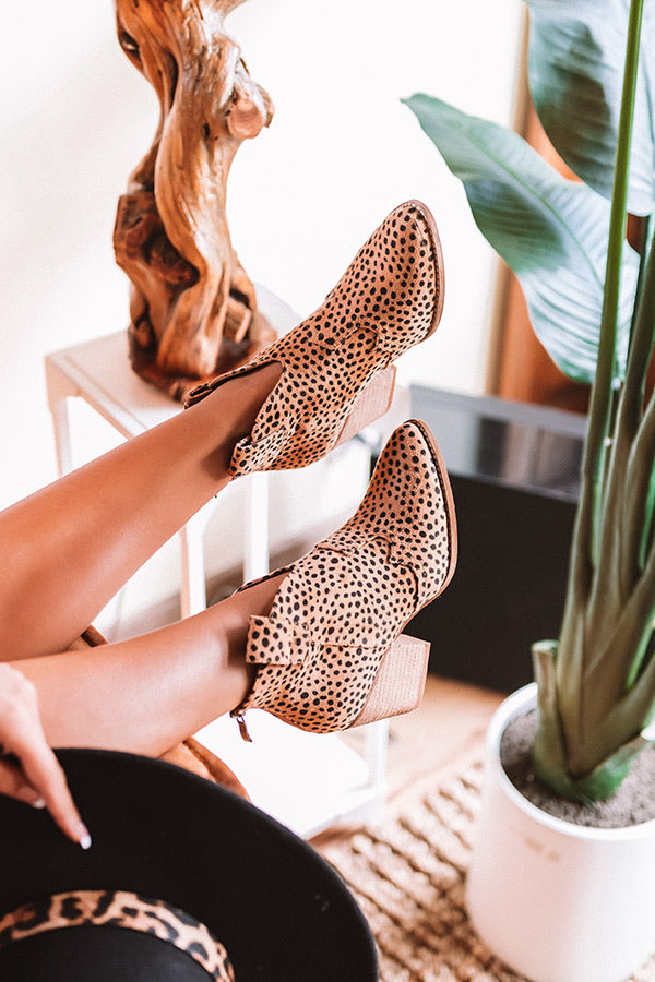 The Corey Faux Suede Cheetah Bootie Image - 2