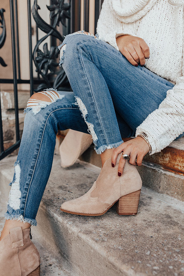 The Corey Faux Suede Bootie In Iced Latte Image - 1