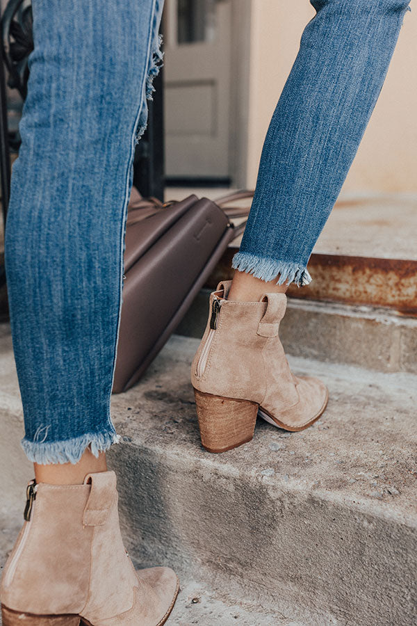 The Corey Faux Suede Bootie In Iced Latte Image - 4