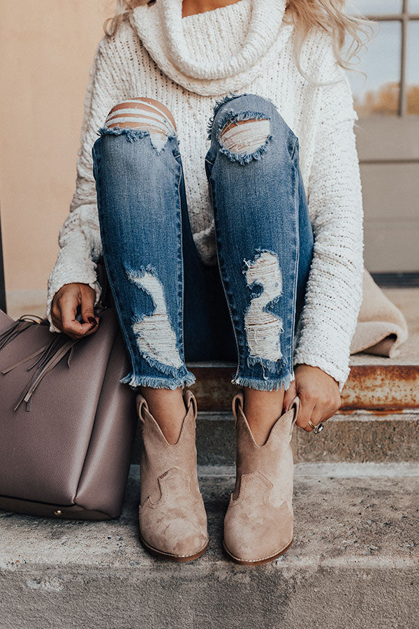 The Corey Faux Suede Bootie In Iced Latte Image - 3