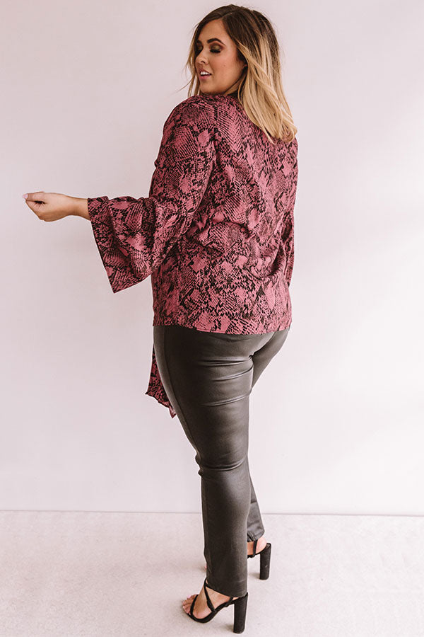 Drop Everything Snake Print Tie Top Image - 3
