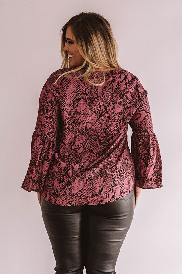 Drop Everything Snake Print Tie Top Image - 5