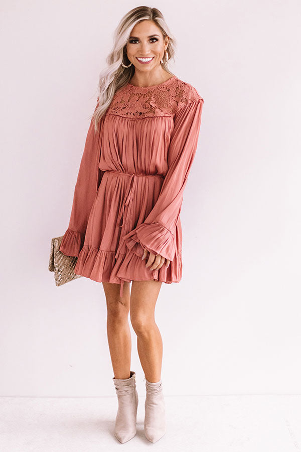 Simply Poetic Pleated Shift Dress In Rose Image - 2