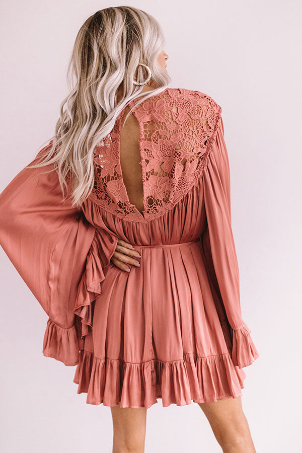 Simply Poetic Pleated Shift Dress In Rose Image - 5