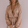 Really Obsessed Sequin Romper In Champagne Image - 1