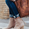 The Blaire Faux Suede Bootie In Light Latte Image - 1