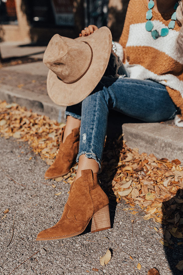 The Corey Faux Suede Bootie In Brown Image - 5