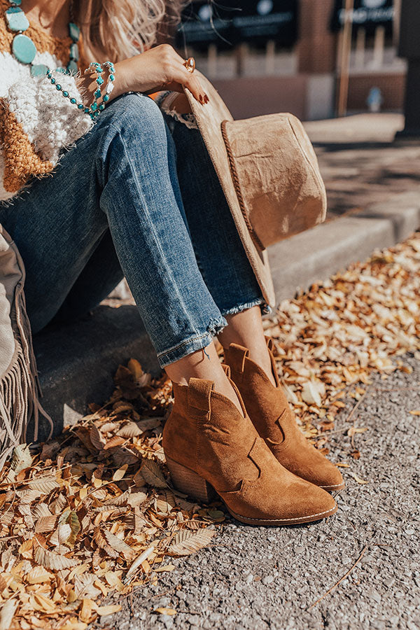 The Corey Faux Suede Bootie In Brown Image - 3