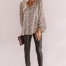 Runaway Fabulous Leopard Shimmer Shift Top In Iced Latte Image - 1