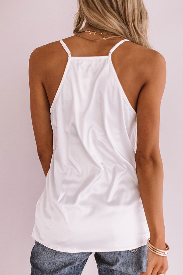 Center Stage Spotlight Lace Tank In White Image - 1