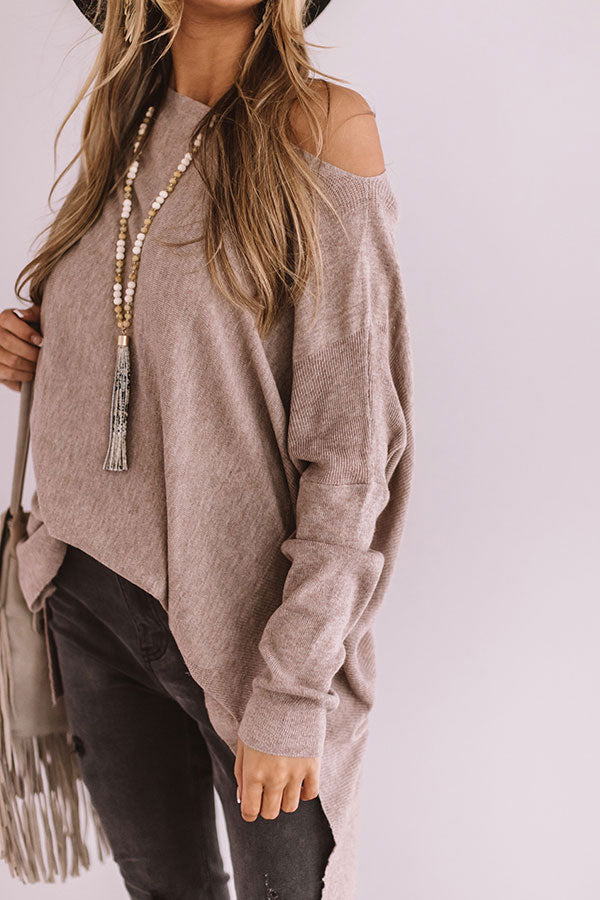 Too Lovely Shift Top In Warm Taupe Curves main image 0