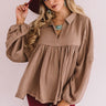 Chic Charms Babydoll Top In Martini Olive Image - 1