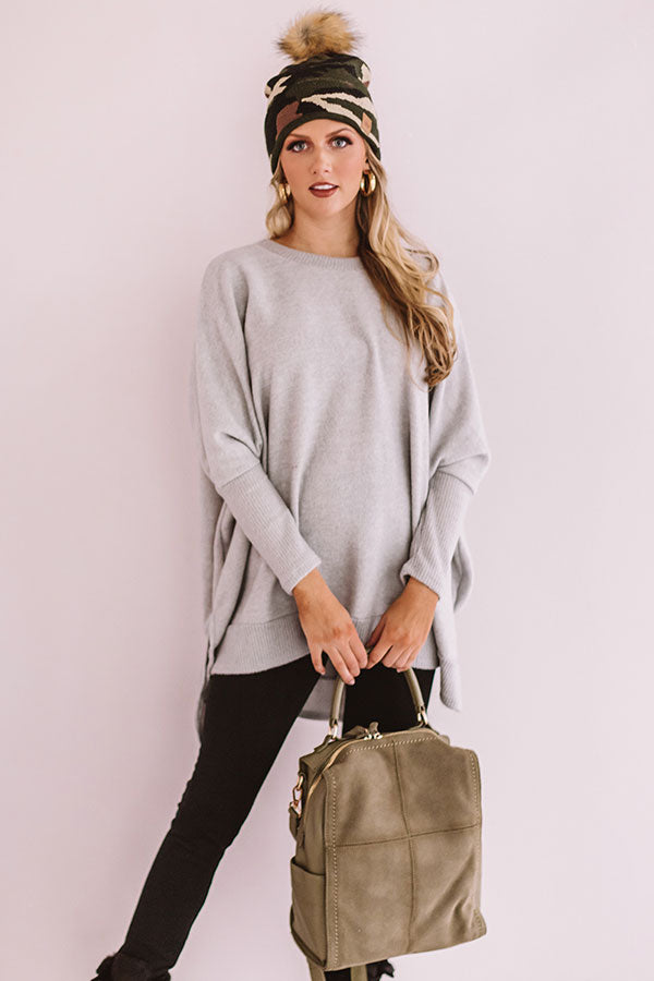 Call Me Cutie Shift Sweater in Grey Image - 2
