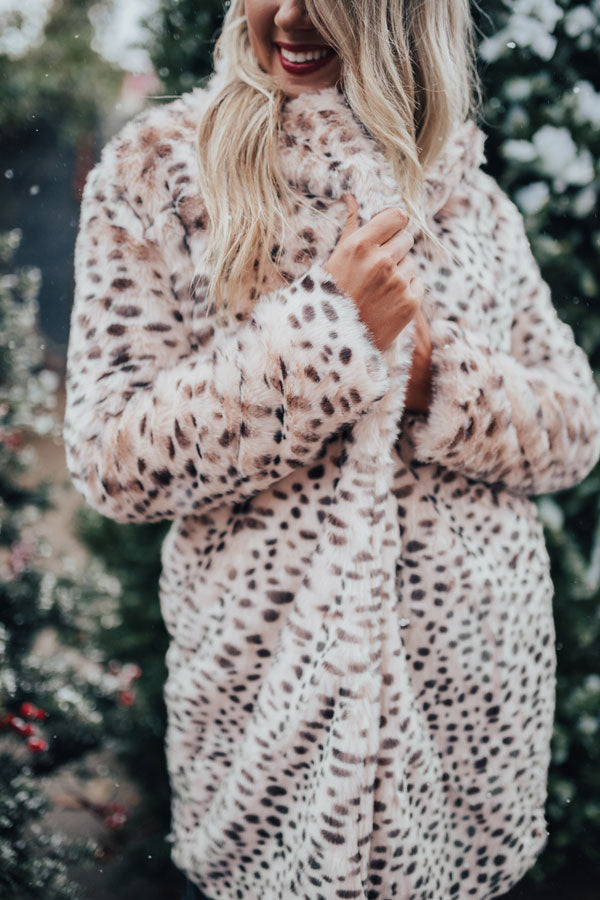Luxe Experience Plush Leopard Coat Image - 3