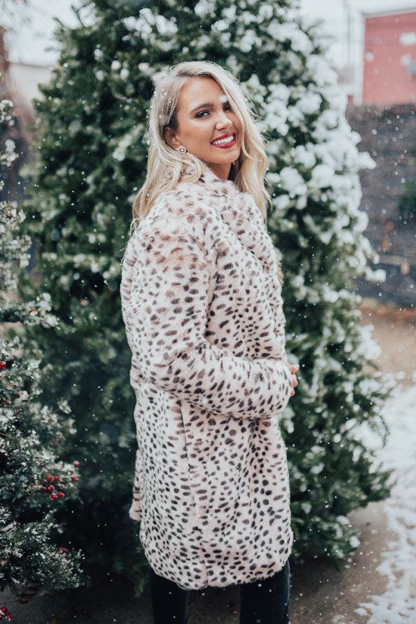 Luxe Experience Plush Leopard Coat Image - 5