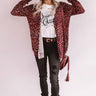 Scoop Me Up Leopard Cardigan in Wine Image - 1