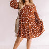 Strolling Through Downtown Floral Shift Dress in Cinnamon Curves Image - 1