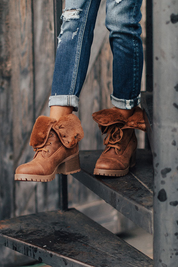 The Arielle Faux Fur Lined Boot In Brown Image - 1