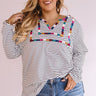 East Village Embroidered Stripe Top  Curves Image - 1