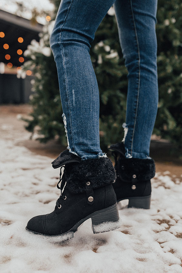 The Arielle Faux Fur Lined Boot In Black Image - 1