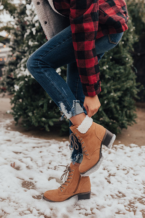 The Brooklyn Faux Suede Boot In Tan Image - 1