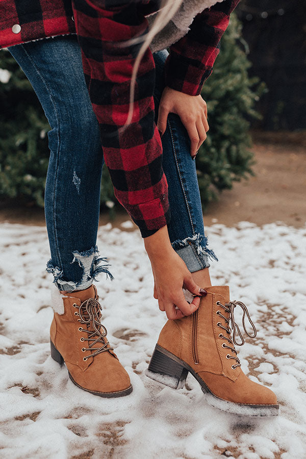 The Brooklyn Faux Suede Boot In Tan • Impressions Online Boutique