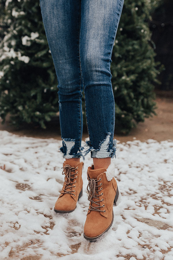 The Brooklyn Faux Suede Boot In Tan • Impressions Online Boutique