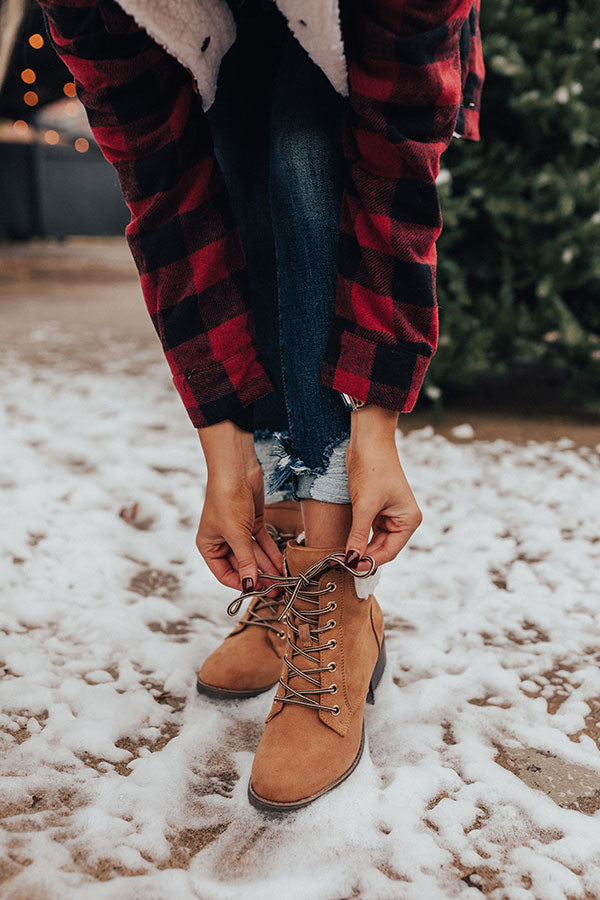 The Brooklyn Faux Suede Boot In Tan Image - 2