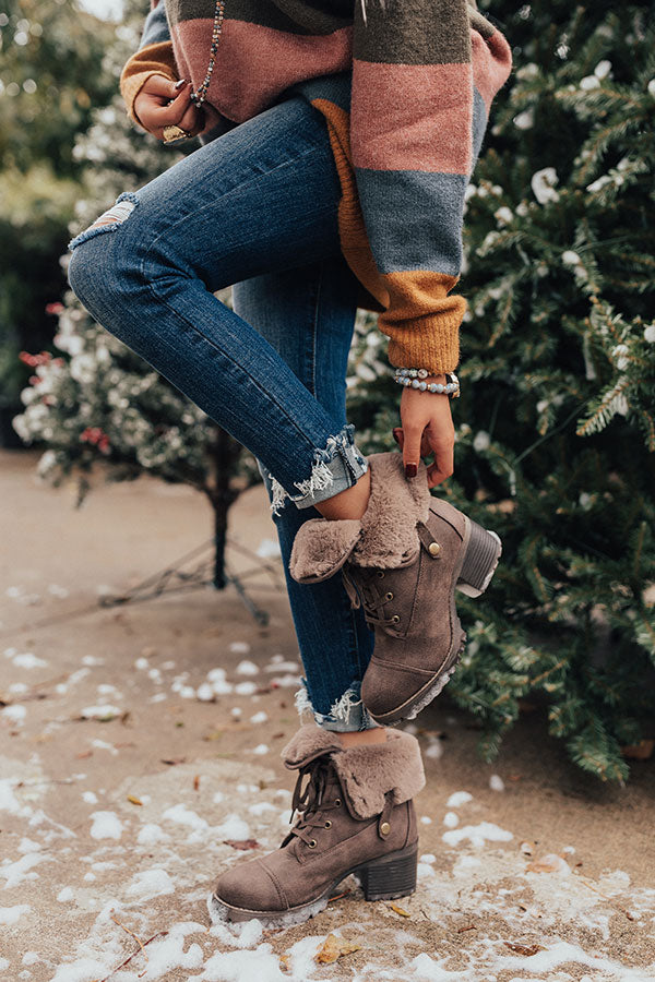 The Arielle Faux Fur Lined Boot In Chesnut Image - 2