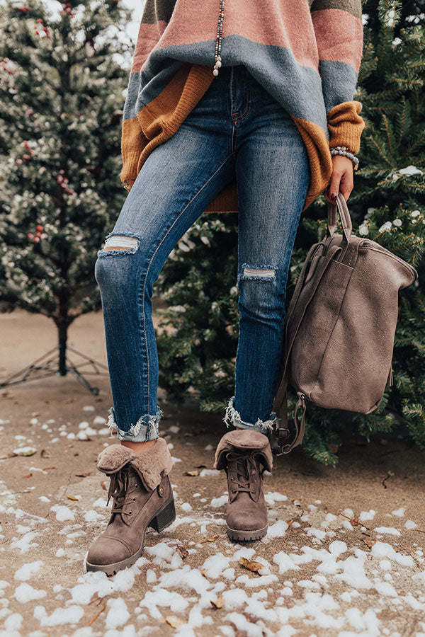 The Arielle Faux Fur Lined Boot In Chesnut Image - 3
