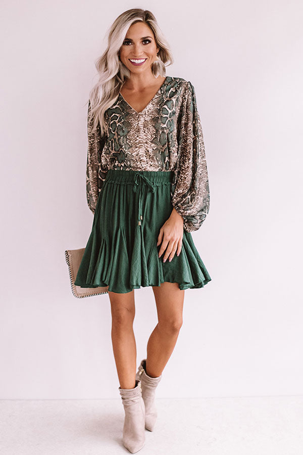 Runaway Fabulous Snake Print Shimmer Shift Top In Taupe