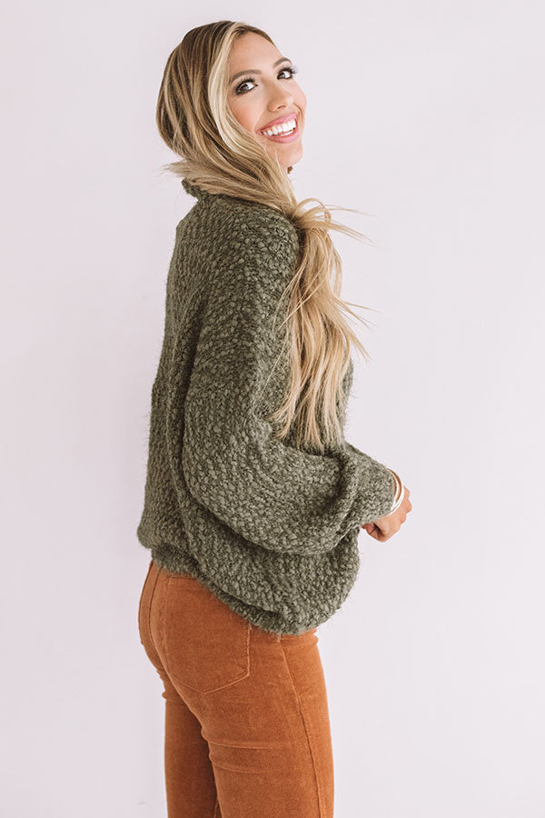 Cozy Choice Knit Sweater In Sage Image - 3