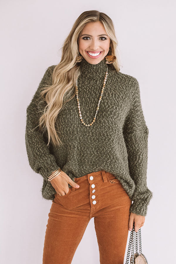 Cozy Choice Knit Sweater In Sage Image - 2