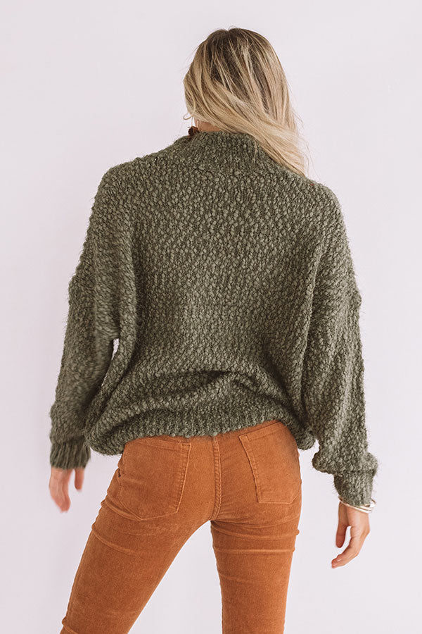 Cozy Choice Knit Sweater In Sage Image - 4