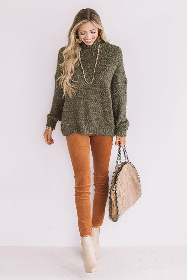 Cozy Choice Knit Sweater In Sage Image - 1