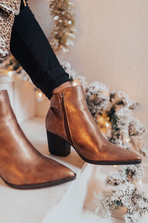 The Ramsey Faux Leather Bootie In Copper Image - 3