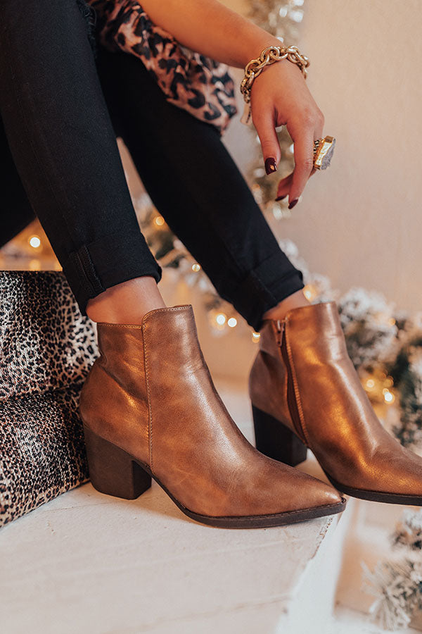 The Ramsey Faux Leather Bootie In Copper Image - 4