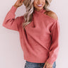 Sweet Embrace Cold Shoulder Sweater In Blush Image - 1