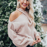 Sweet Embrace Cold Shoulder Sweater In Dusty Purple Image - 1