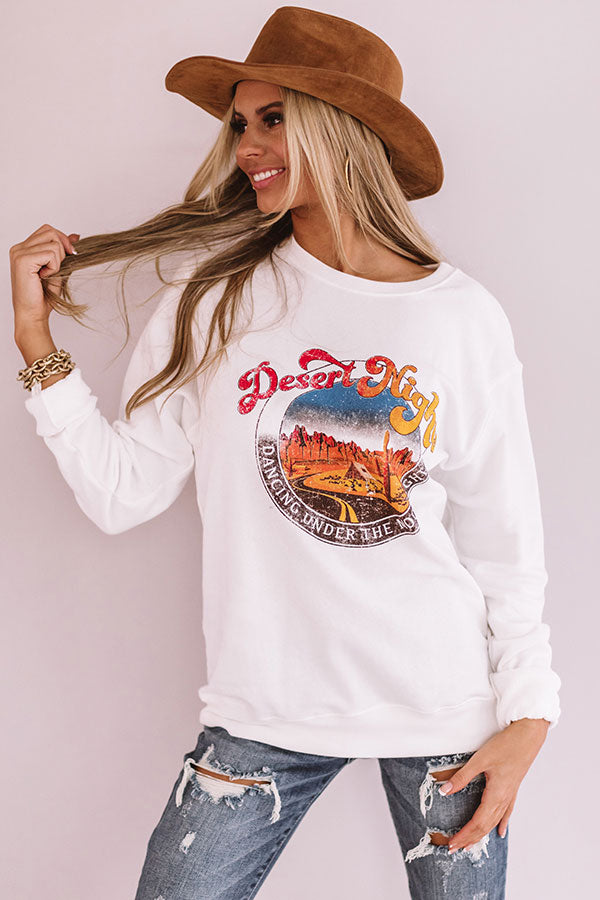 Desert Nights Sweatshirt In White Image - 4