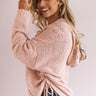Posh Times Cable Knit Hoodie In Pink Image - 1
