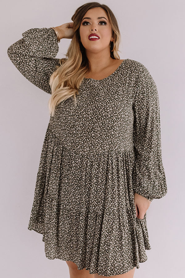 Pralines And Prosecco Shift Dress In Olive Curves Image - 3