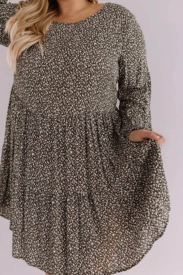 Pralines And Prosecco Shift Dress In Olive Curves Image - 4