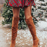 The Eleanor Faux Suede Knee High Boot In Cinnamon Image - 1