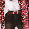 In The Mix Leopard Belt in Wine Image - 1