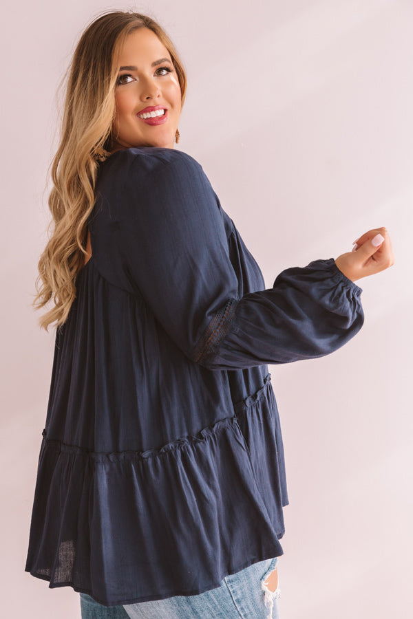 The Best Intentions Shift Top In Navy Curves Image - 4