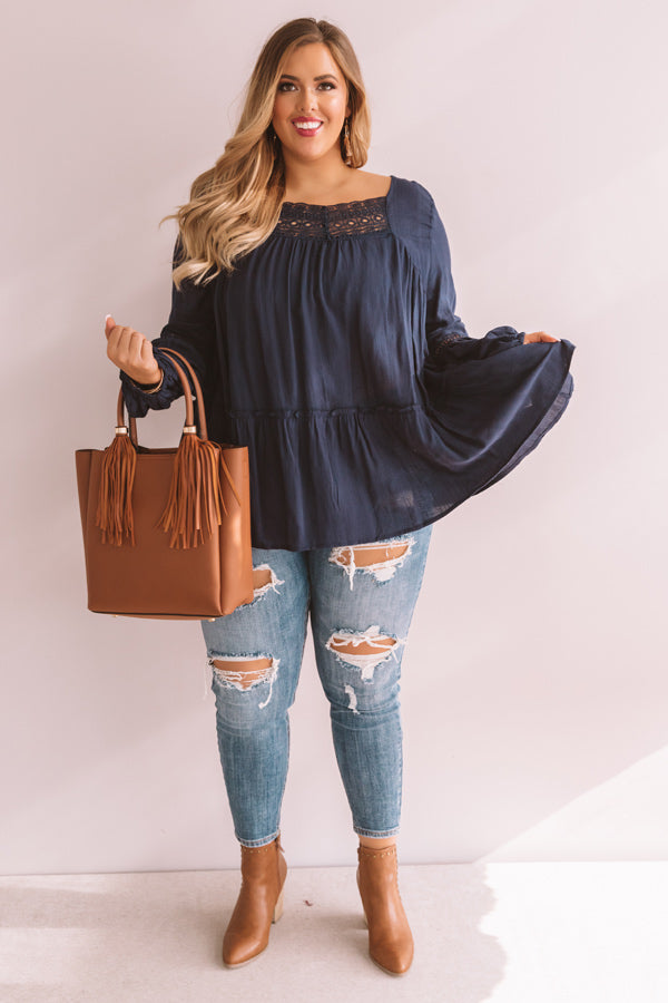 The Best Intentions Shift Top In Navy Curves Image - 2